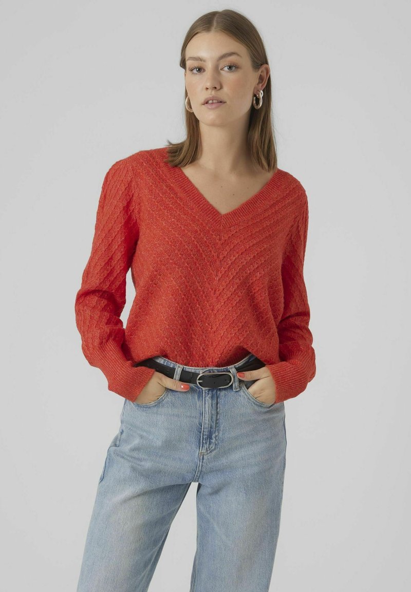 Vero Moda VMSTINNA  - Pulover - tomato