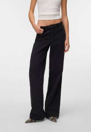 Vero Moda, Wide-fit VMFAYE Low rise Wide Leg Fit - Jeans Straight Leg - black denim