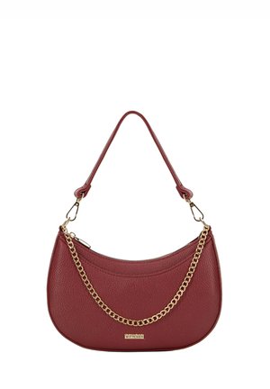BAGUETTE WITH A CHAIN DETAIL - Sac à main - bordeaux