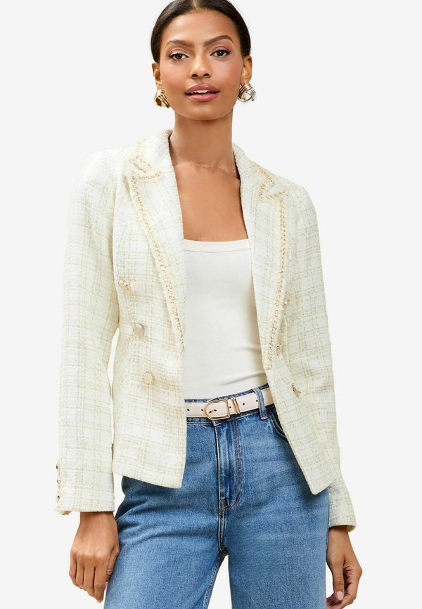 REGULAR FIT - DOUBLE BREASTED BOUCLE   - Blazer