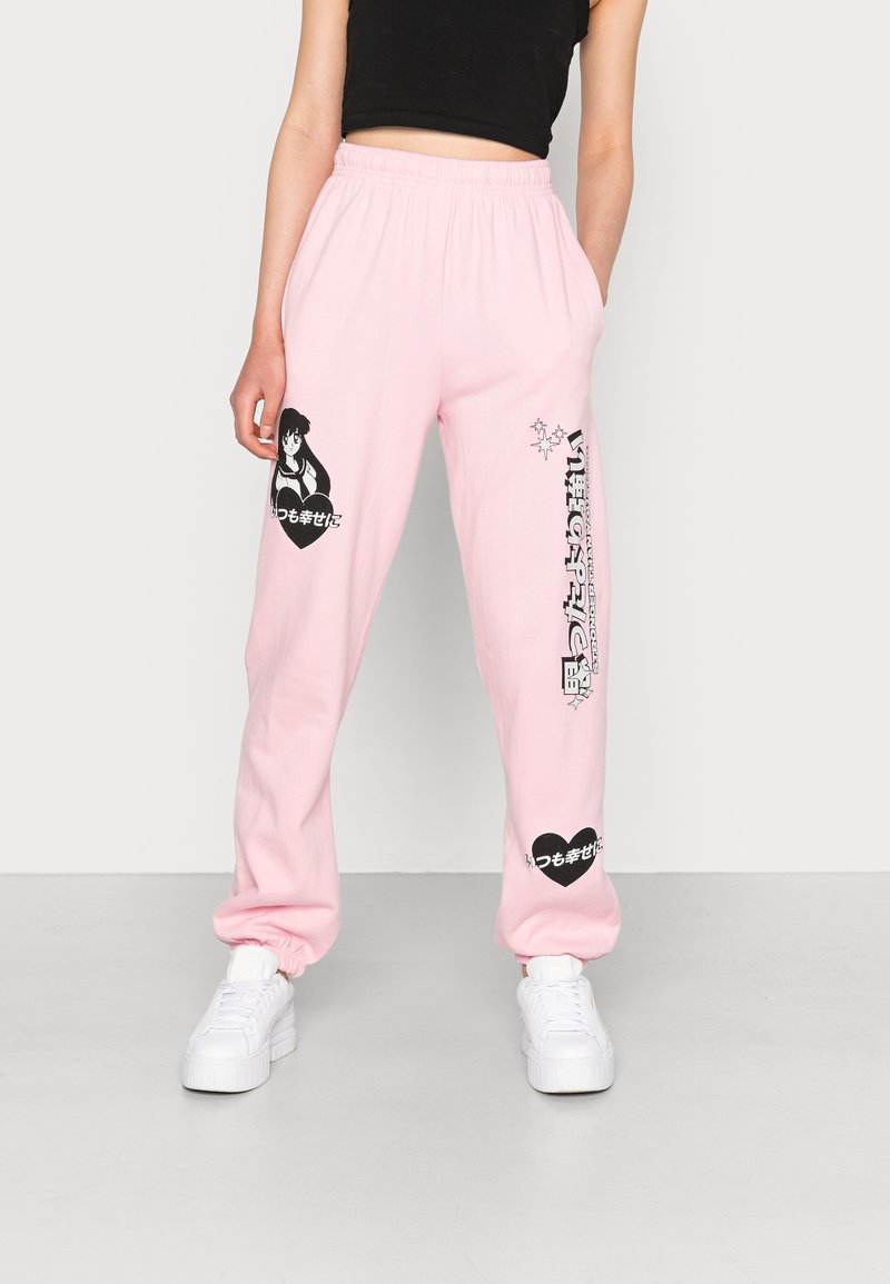 NEW girl ORDER ANIME JOGGERS Tracksuit bottoms light pink/pink