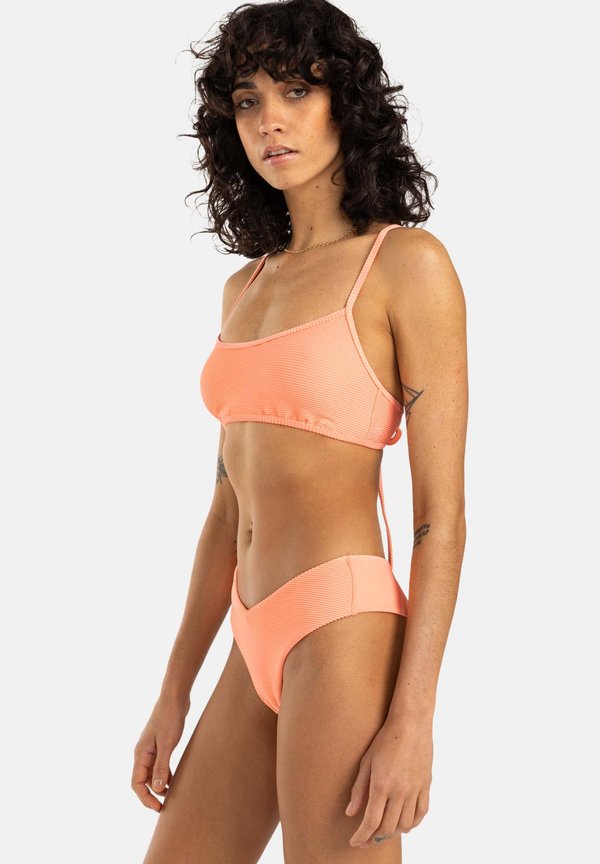 TANLINES LACE UP TRILET - Bikini top - peach tart