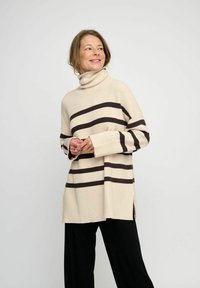 moshi moshi mind - SHADOW STRIPE - Jersey de punto - sandshell   chocolate Imagen en miniatura 1