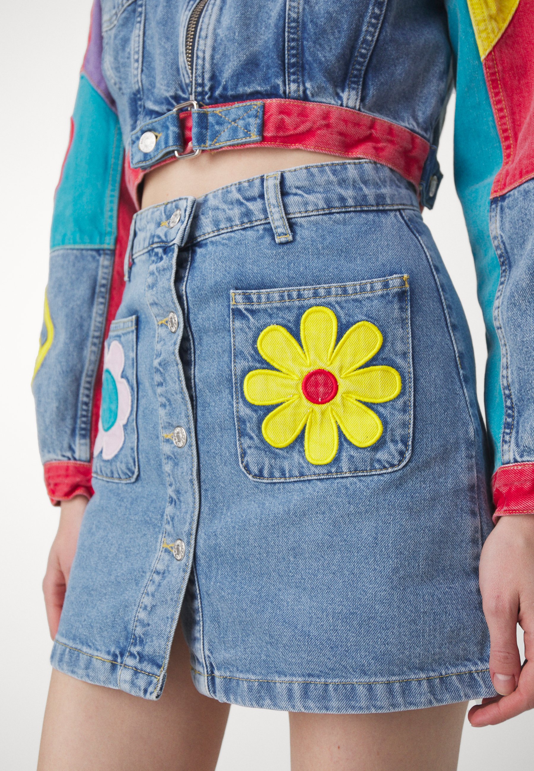 MOSCHINO JEANS SKIRT - Mini skirt - blue/blue denim