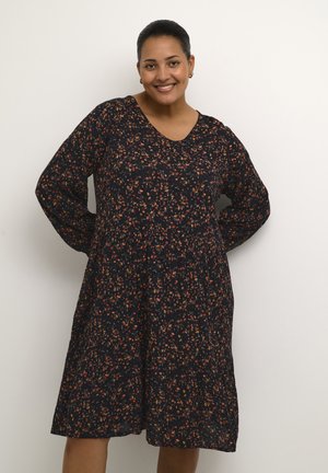Kaffe Curve KCLINEA AMI - Vardagsklänning - black multi col. flower print