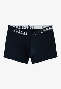 Μαύρα βαμβακερά εσώρουχα τύπου boxer με στενή εφαρμογή, διαθέτουν λευκή ελαστική μέση με το λογότυπο "JORDAN" και ένα σήμα. Λείο ύφασμα με μέτρια ελαστικότητα.