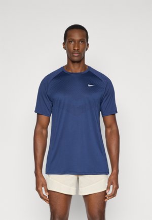 STRIDE TOP - Sport T-Shirt - midnight navy/reflective silver-coloured