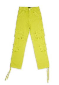 MALOY WIDE JEANS - Wide leg - washed lime yellow