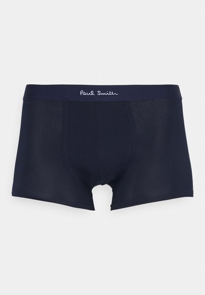 Boxer-briefs en coton bleu marine avec une texture douce. Dotés d'une ceinture élastique avec logo et d'une coupe classique avec une ouverture à l'avant.