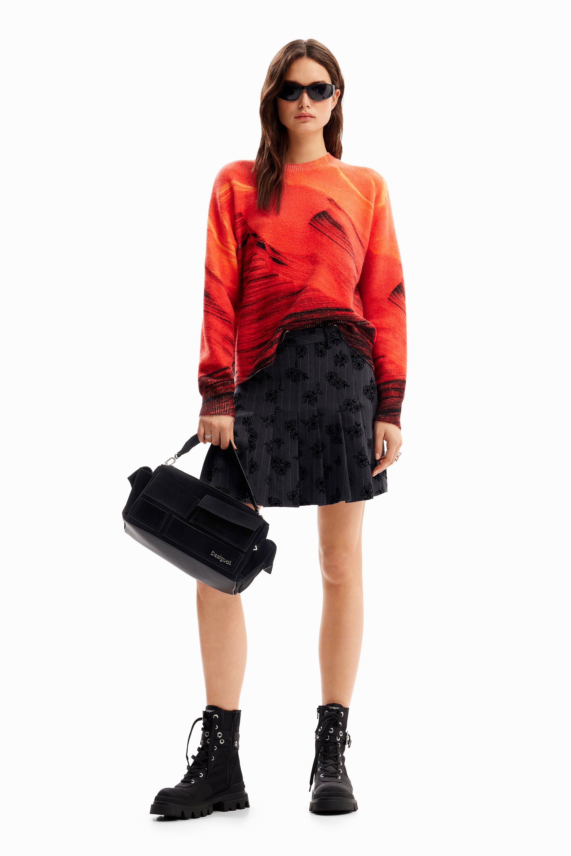 Maglione Donna Desigual Belgrado – Collo A V, 3-in-1, Modo Indossabile Multiplo