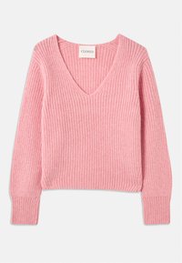 V NECK LONG SLEEVE - Svetr - peony pink melange