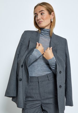 CALLY ROLL NECK - Tops ar garām piedurknēm - light grey melange
