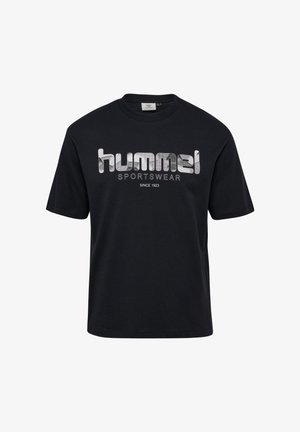 Hummel, HUMMEL HMLCLUB LOGO T-SHIRT S/S UNISEX - T-shirts print - black