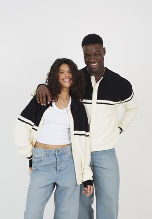UNISEX - Cardigan - black/cream