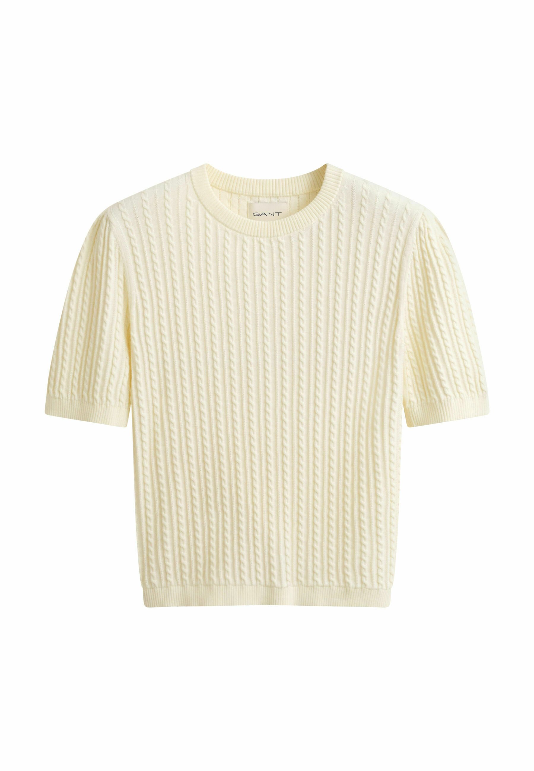 GANT SHORT SLEEVE - Triko s potiskem - cream