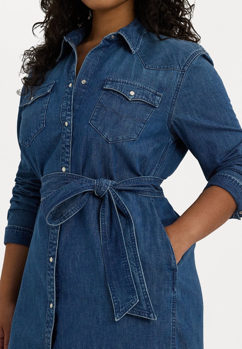 white christmas dresses Lauren Ralph Lauren Denim A-Line Shirtdress – Dark Rinse Wash – Vanessa Jane main image 0
