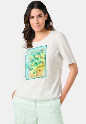 Gerry Weber T-Shirt print - off white khaki lime plc
