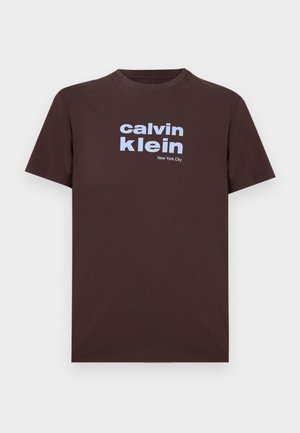 Calvin Klein, GRAPHIC - Tričko s potlačou - rich brown