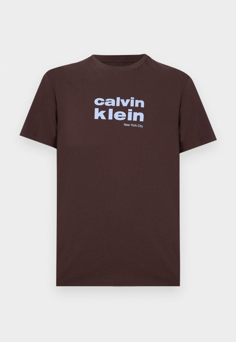 Calvin Klein T-shirt print donkerbruin