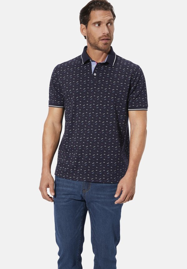 Poloshirt - dunkelblau gemustert