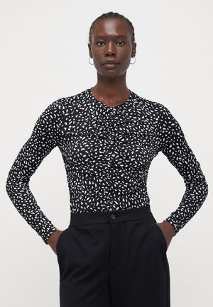 ONLPELLA RUCHING - Langærmet T-shirt - black/bright white