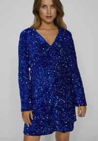VILA KURZ PAILLETTEN - Vestido de cóctel - navy blazer