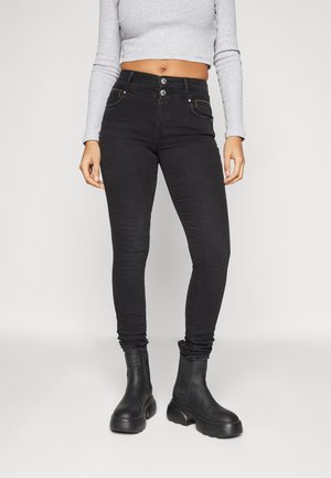 ONLY ONLDAISY YOKE ZIP - Skinny džíny - black