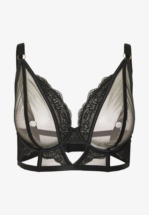 FENELLA GRAPHIC LINES LONGLINE BRA WITH EYELASH - Soutien-gorge à armatures - black