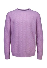 RAGLAN CABLE O-NECK - Striktrøje - lavender mel