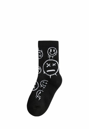 Next CUSHIONED FOOTBED RICH RIBBED TIPPED 5 PACK - Calcetines - blue green graffiti smile