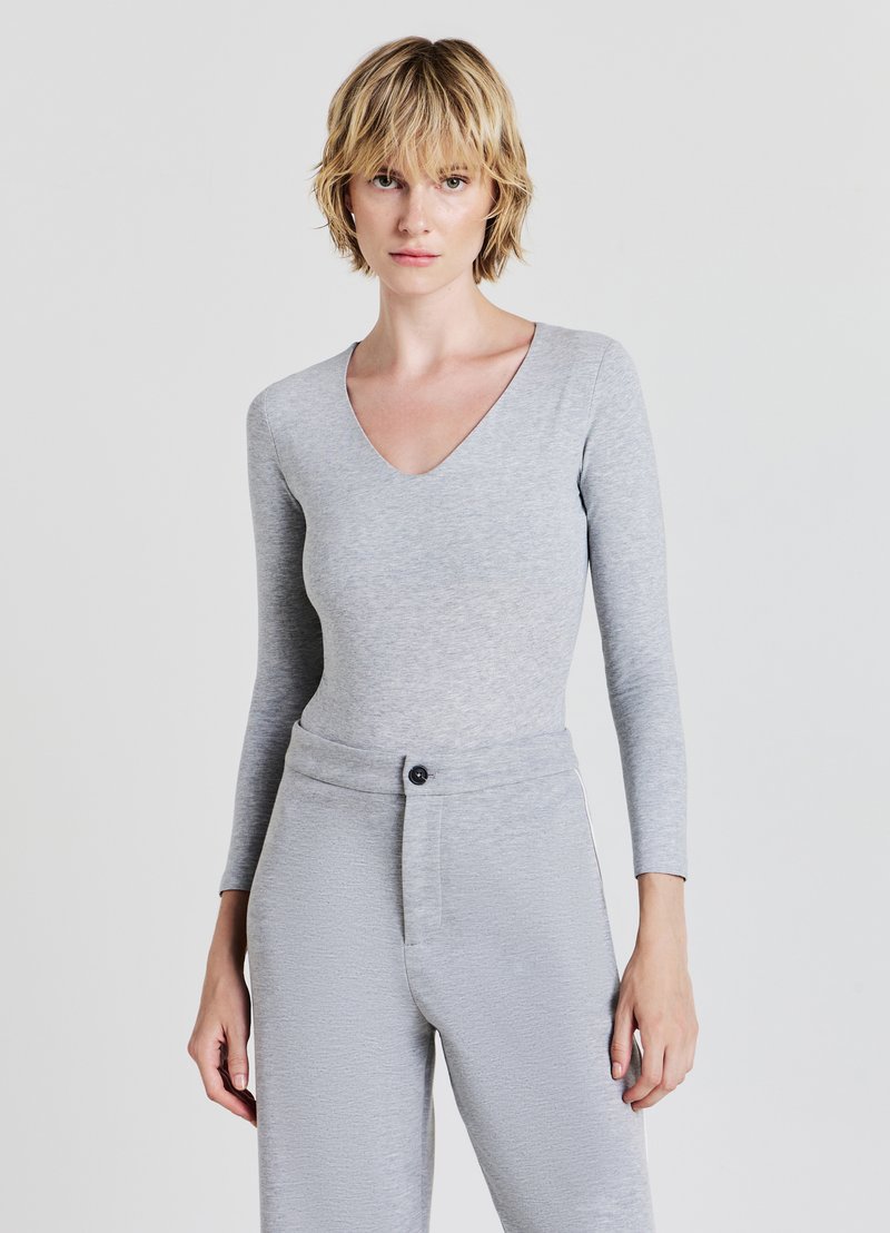 Calliope SCOLLO V - Maglietta a manica lunga - grigio medio melange