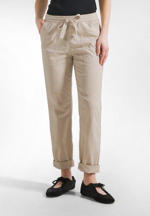 POPLIN STRAIGHT - Pantalones - beige