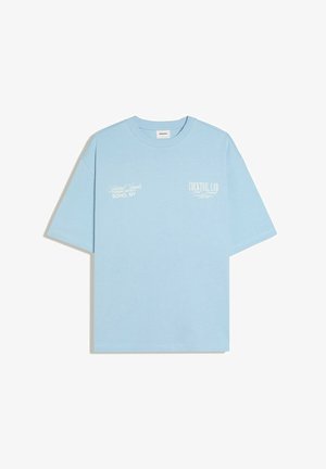 Bershka, SHORT SLEEVE BOXY-FIT - PRINT T-SHIRT - T-Shirt print - light blue