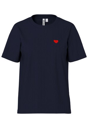 Pieces, PCMILA HEART TEE - Μπλουζάκι με στάμπα - sky captain