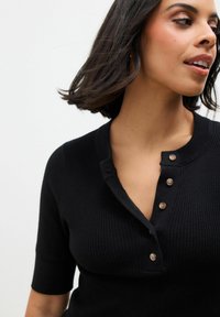 Next BUTTON UP SHORT SLEEVE  - T-shirts print - black