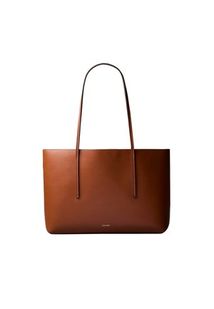 Calvin Klein, FOIL LOGO TOTE W/POUCH - Veľká kabelka - brown