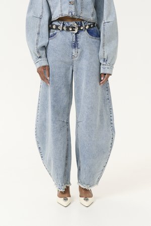 Gestuz DEA BARREL - Wide Leg - light blue denim