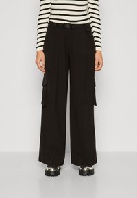 Even&Odd Petite - Cargo trousers - black Thumbnail Image 1