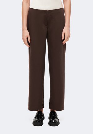 Abercrombie & Fitch, CLEAN WIDE LEG JAVA - Pantalon classique - dark brown