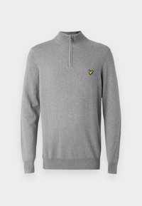 QUARTER ZIP - Stickad tröja - mid grey
