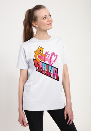 CARE BEARS UNLOCK THE MAGIC CARING IS MY SUPERPOWER - Camiseta estampada - white