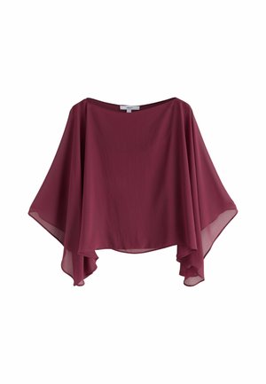 Next, REGULAR FIT - SHEER LAYER CAPE SLEEVE TOP  . - Blouse - burgundy red