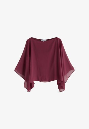 Next, REGULAR FIT - SHEER LAYER CAPE SLEEVE TOP . - Bluse - burgundy red