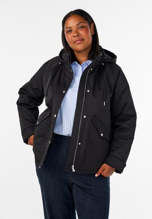 Zizzi, GEPOLSTERTER PARKA MIT EINER ABNEHMBAREN KAPUZE - Chaqueta de entretiempo - schwarz