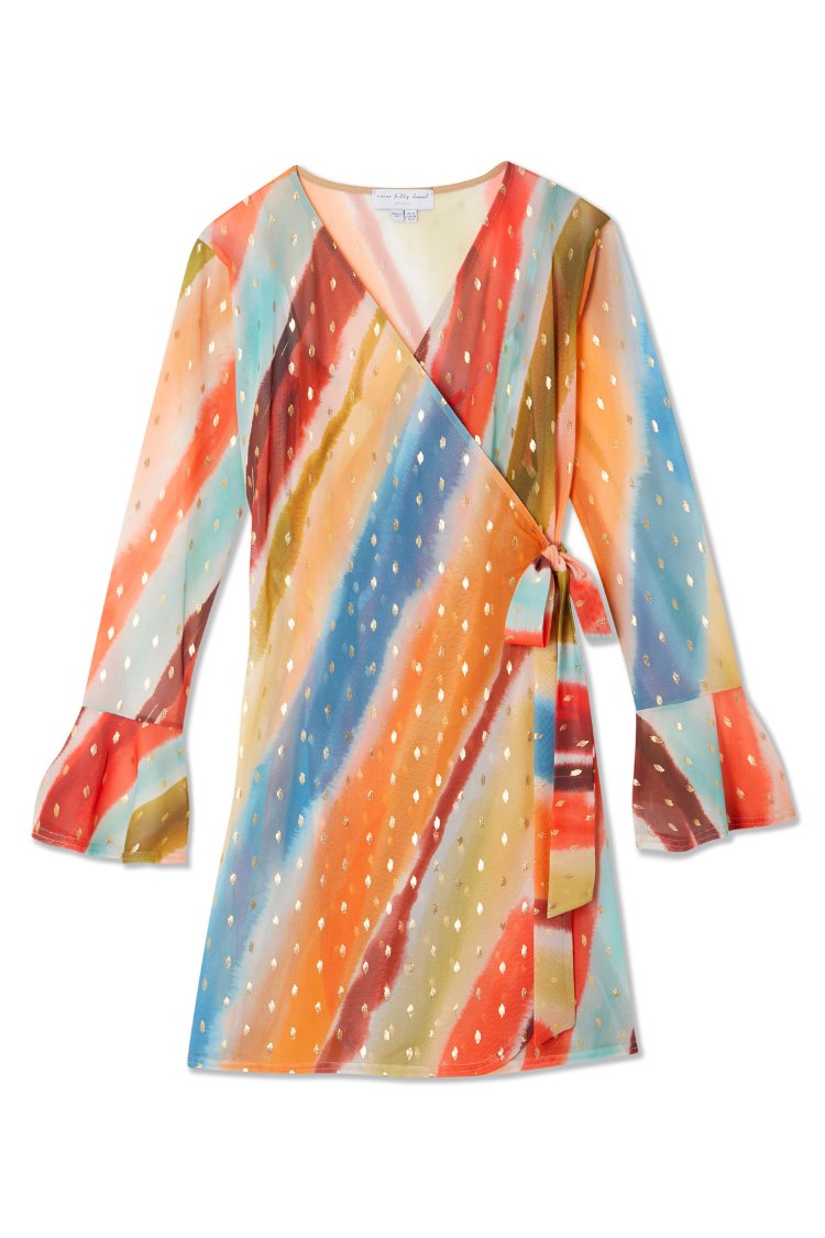 Never Fully Dressed SUNSET MINI WRAP DRESS - Day dress - orange - Zalando.co.uk