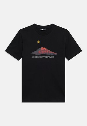 MOUNTAIN NIGHT RELAXED SHORT SLEEVE TEE - Nyomott mintás póló - black