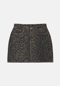 Jeansrok - black/brown