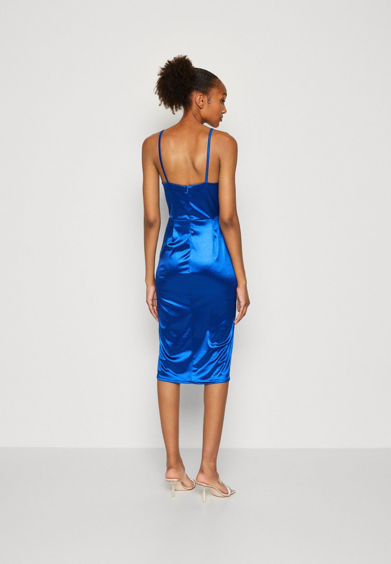 electric blue shift dress WAL G. SAIRA MIDI - Denim