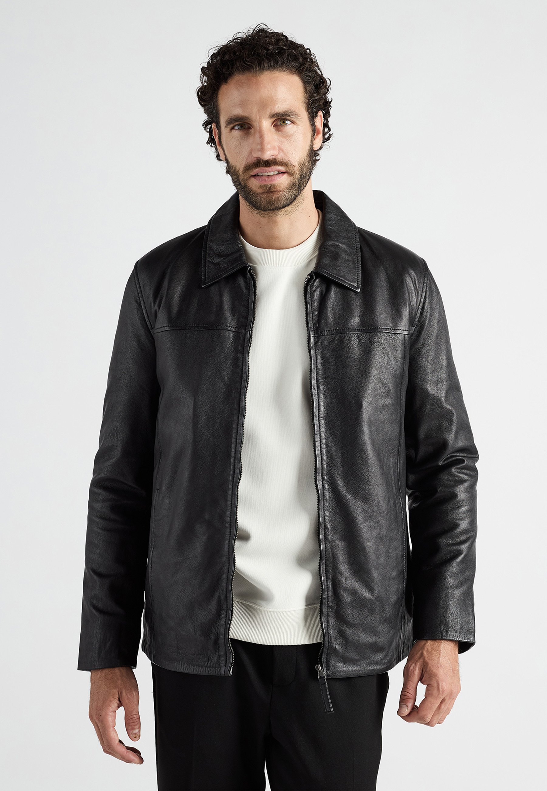 JCC SAROS - Leather jacket - black - Zalando