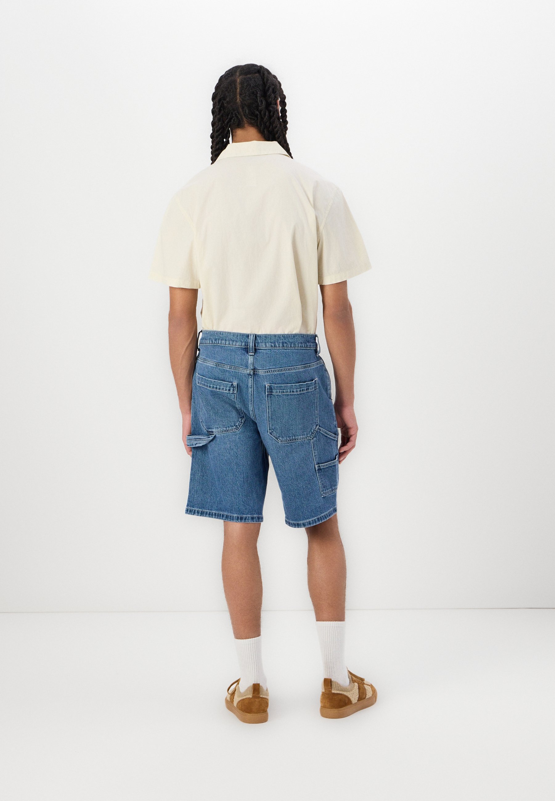 Hollister Co. Medium Wash Baggy Painter Jean Shorts - Denim shorts